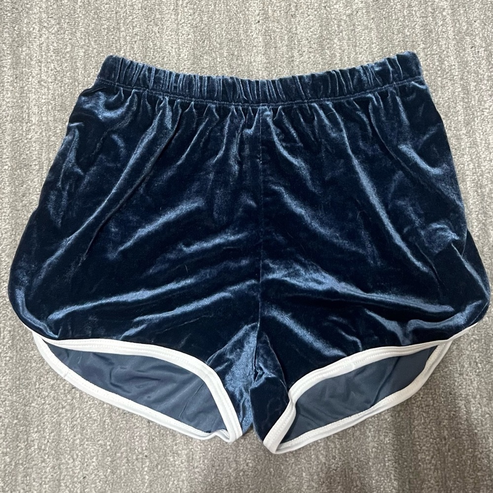 Windsor Midnight Blue Velvet Athletic Shorts